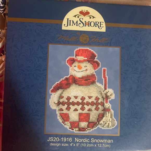 NWT Nordic Snowman Cross Stitch Kit Mill Hill 2019 Jim Shore JS201916 - Picture 6 of 6